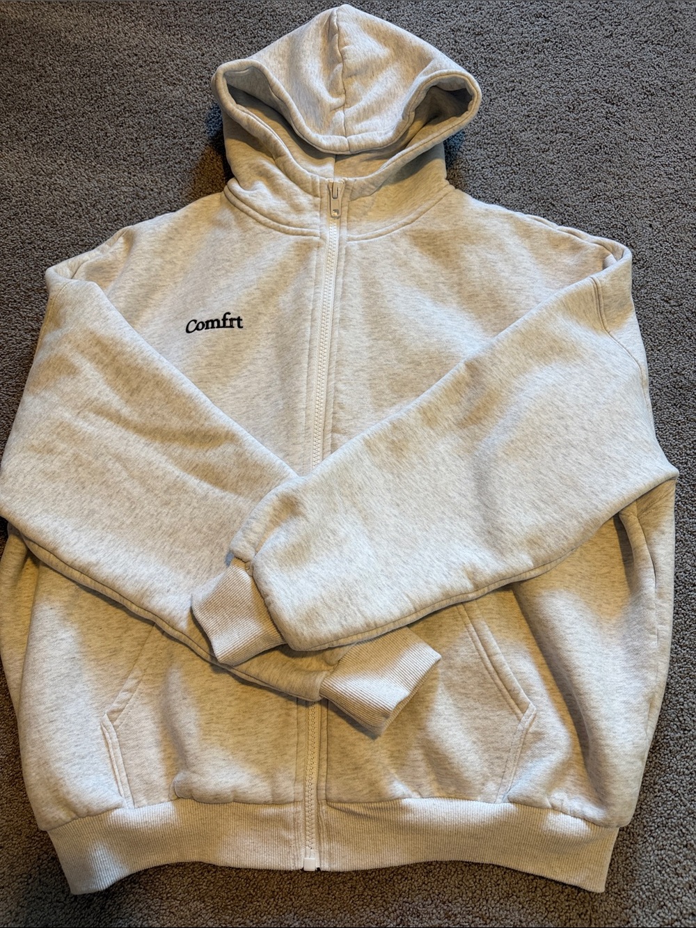 Comfrt Cloud Light Gray Zip Hoodie